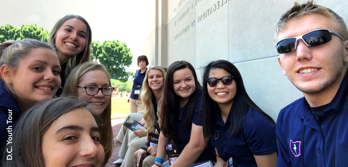 Youth tour students stop at monument in DC